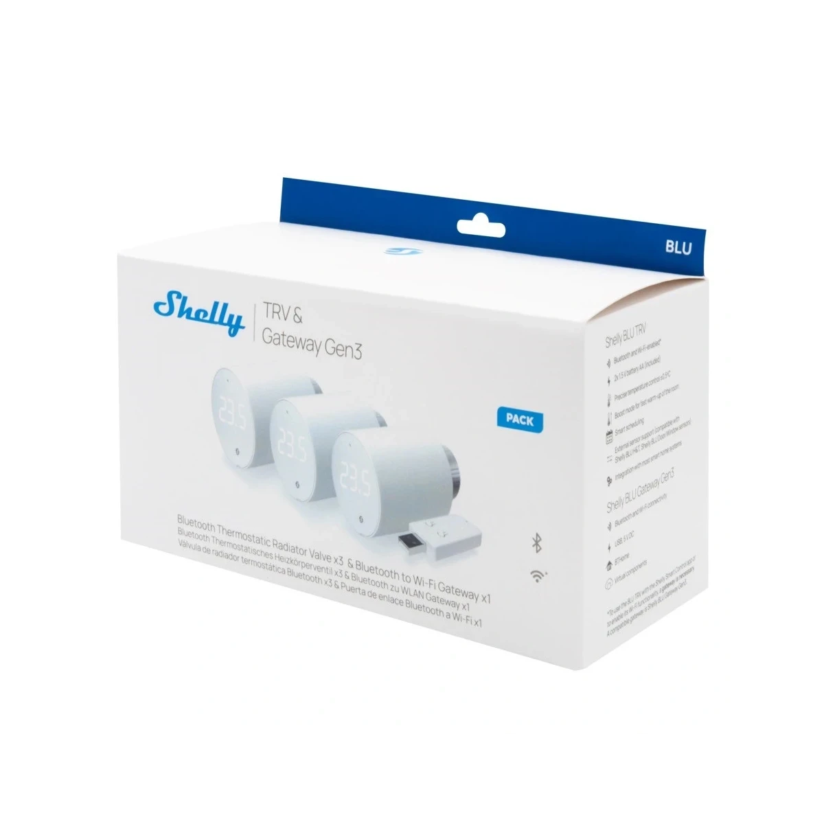 Shelly BLU TRV 3-pack + 1 x BLU Gateway Gen3 - Image 2