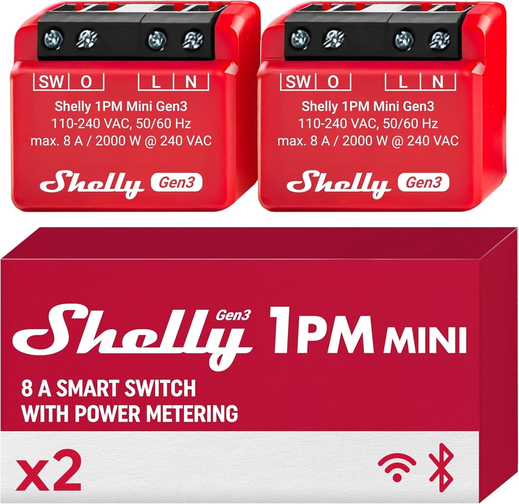 Shelly 1PM Mini Gen3 (2-pack)